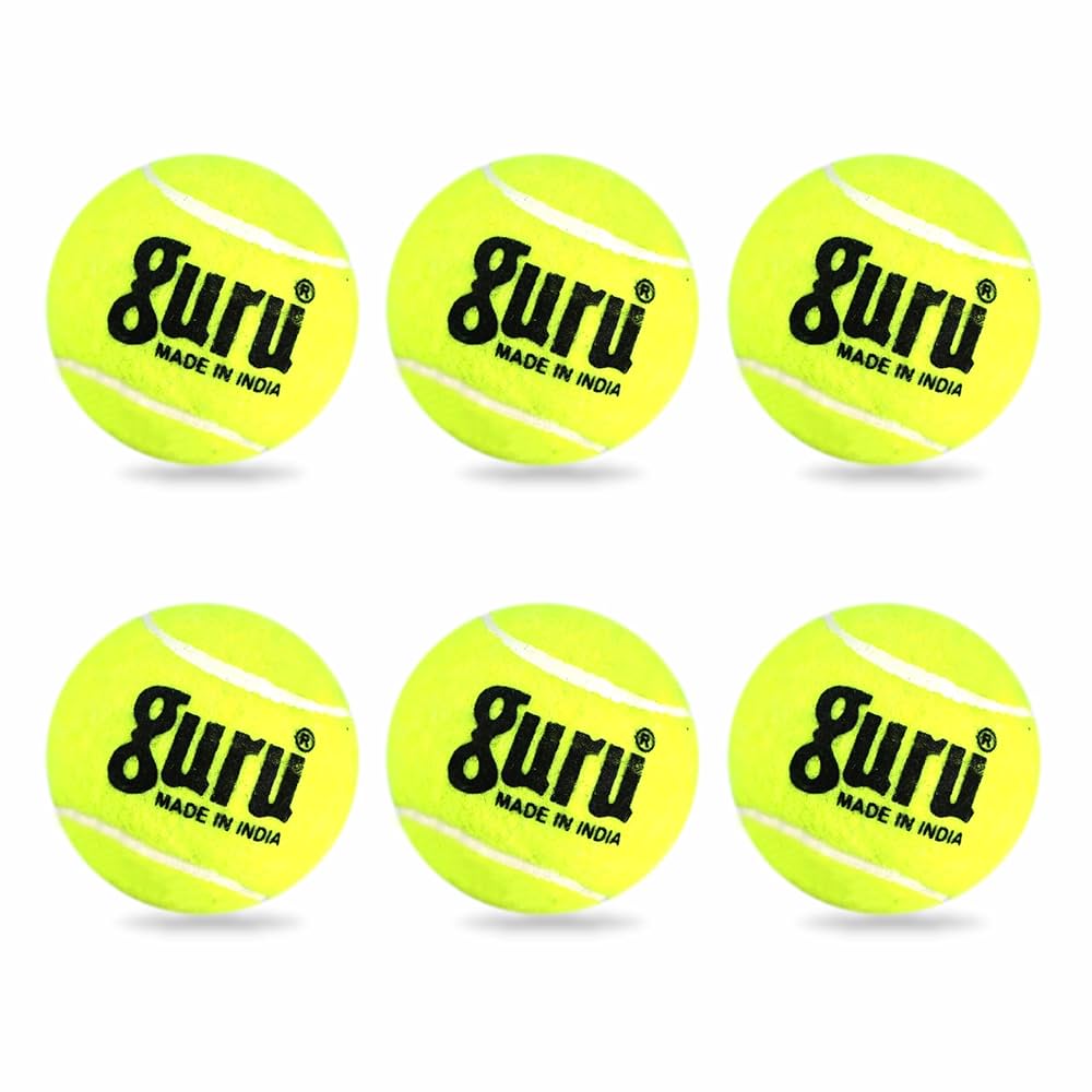 Guru Tennis Balls – Pack of 6 | Durable High-Bounce Sports Balls